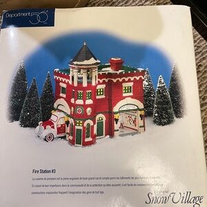 Department 56 Festive Red and White Fire Station